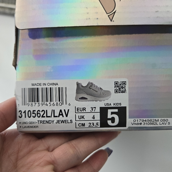 Skechers Street Uno Gen1: Trendy Jewels Sneaker. Lavander. Size 5. New.Lace up - Picture 8 of 8